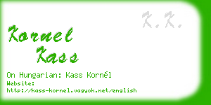 kornel kass business card